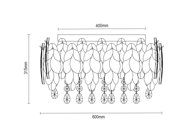 Lustre en cristal de plafond GURU 600 - V20107 5