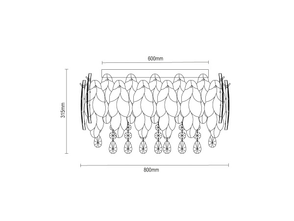 GURU lustre de plafond en cristal 800 - V20108 6