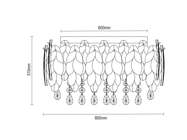 GURU lustre de plafond en cristal 800 - V20108 7