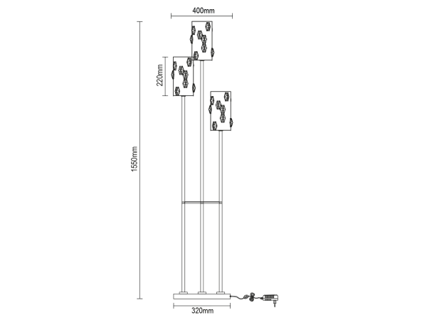 CLARIS stojaca krištáľová lampa - V30012 9