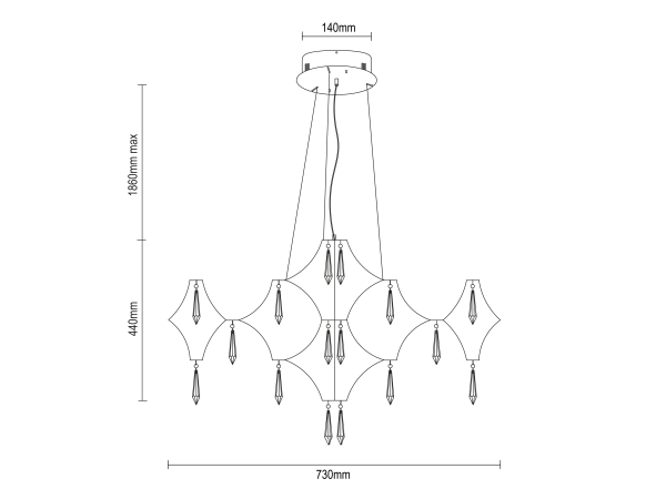 Lustre suspendu en cristal JOYA 730 - V40041S 8
