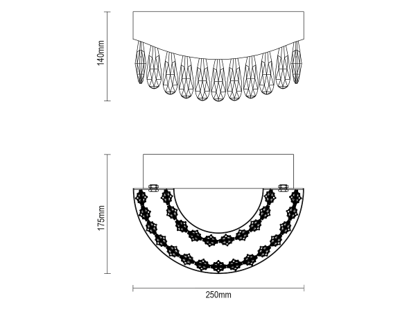 AURORA nástenný krištáľová lampa - V30081 5