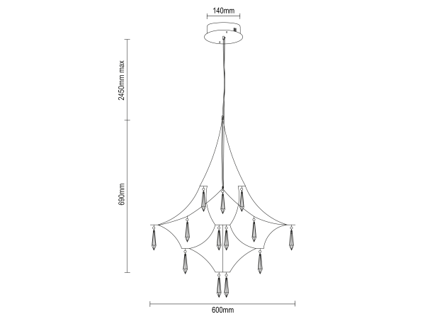 Lustre suspendu en cristal JOYA 600 - V40071 9