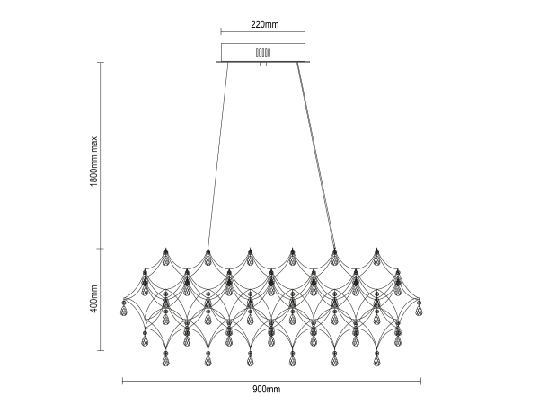 Lustre suspendu en cristal JOYA 900 - V40012S 8