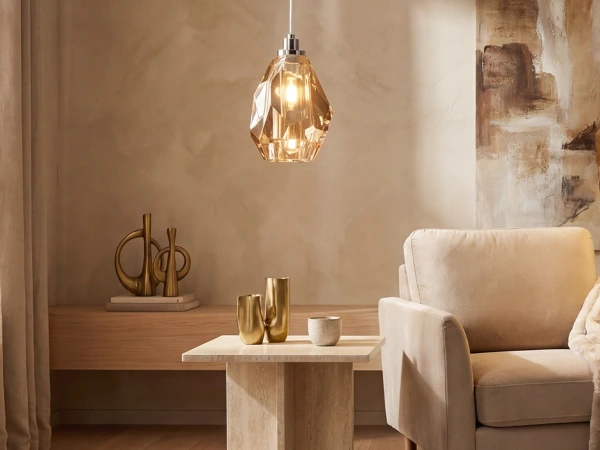 DIAMOR AMBER závesná krištáľová lampa - V30052 2