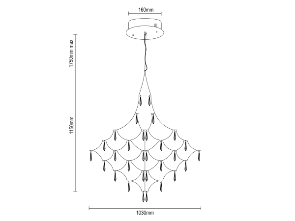 Lustre suspendu en cristal JOYA 1030 - V40091S 9