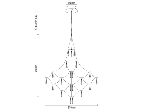 Lustre suspendu en cristal JOYA 870 - V40083 8