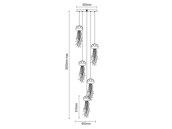 MEDUSA závesný krištáľový luster - V30061 8