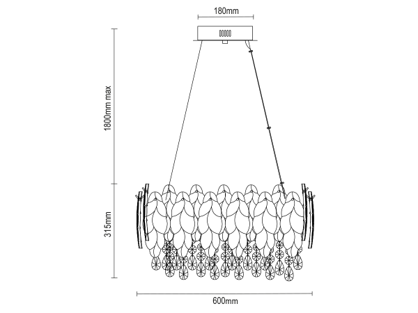 GURU lustre suspendu en cristal 600 - V20102 5