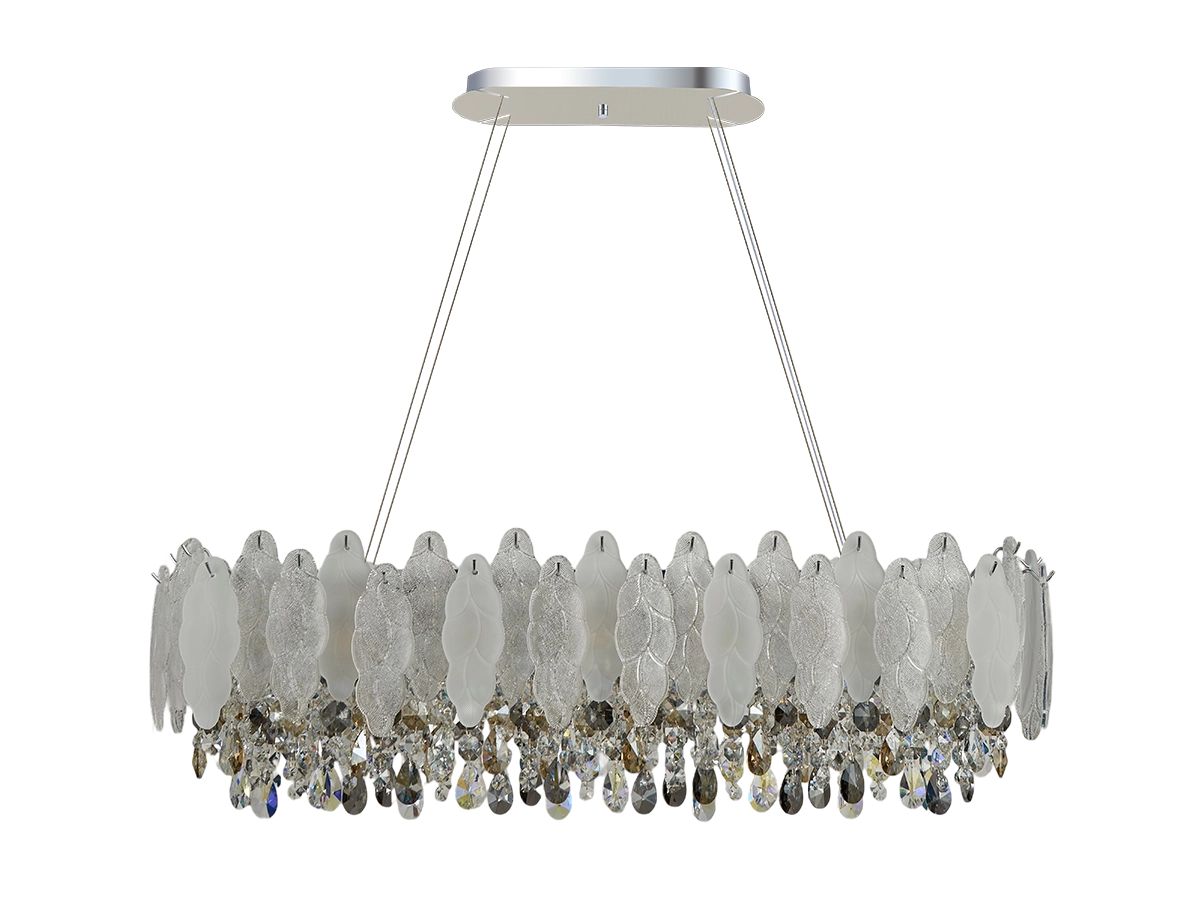 Luminaires en cristal avec des éléments décoratifs en verre et une fabrication précise, créant un éclairage intérieur remarquable et luxueux.